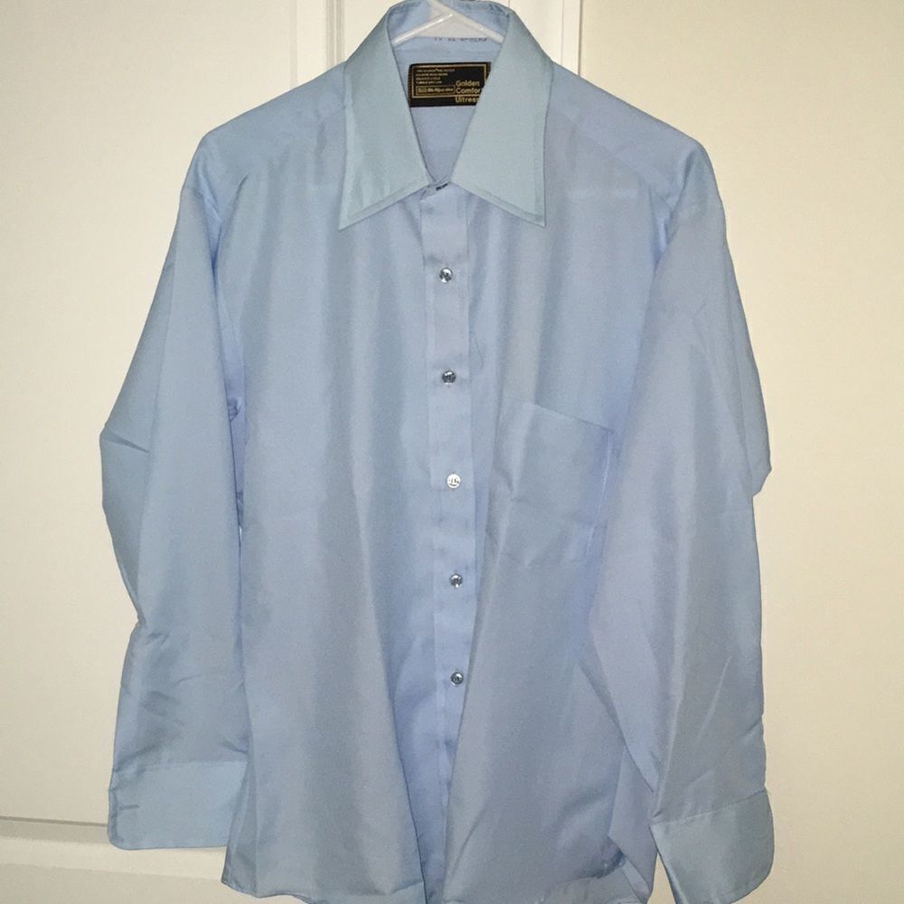 New vintage Sears Golden Comfort Polyester 70’s show Dress Shirt Retro Ultressa